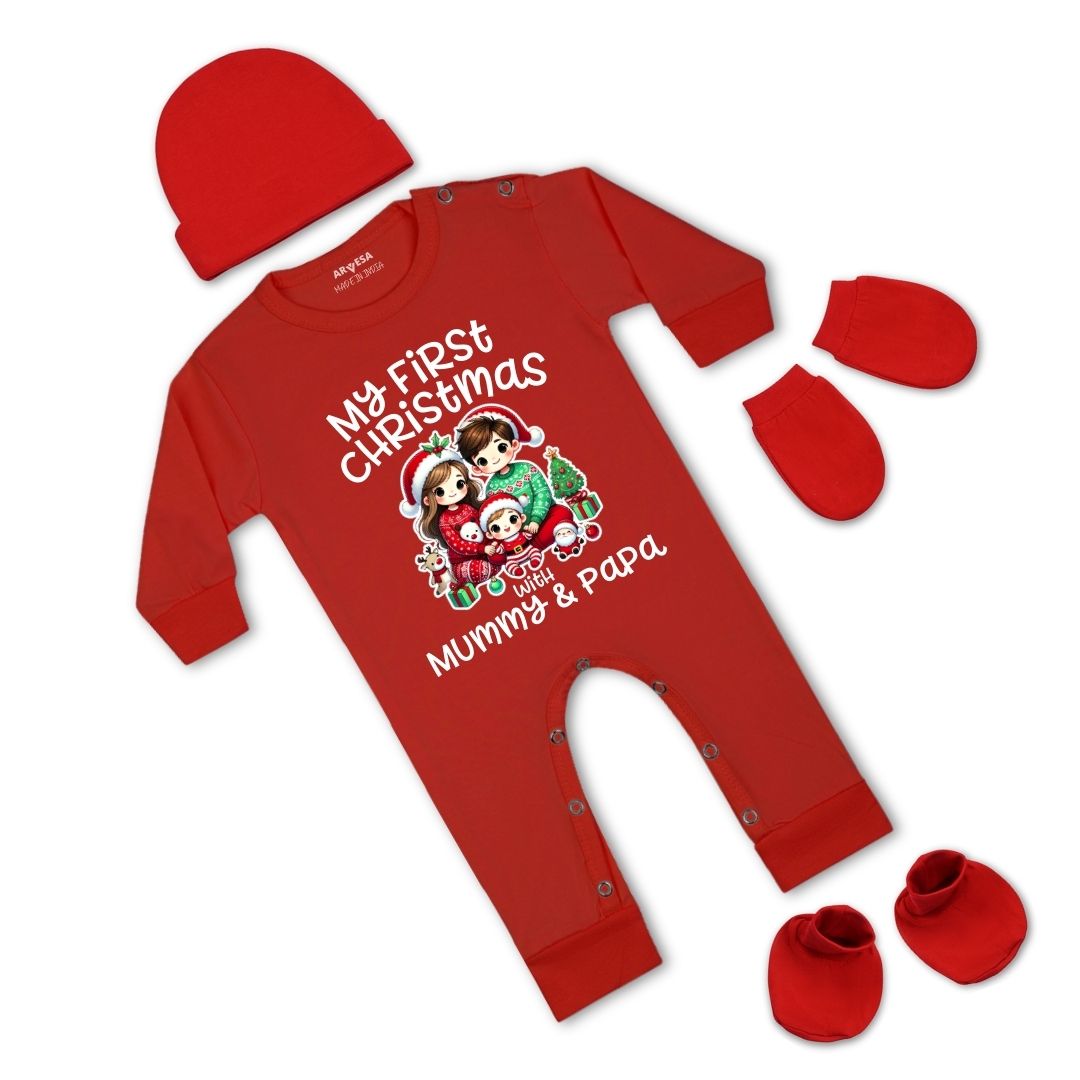 Arvesa D-1764 My First Christmas Baby Jumpsuit Set..