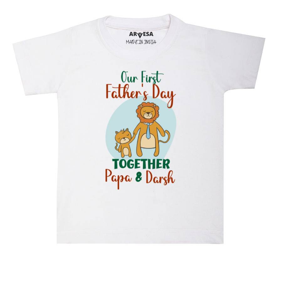 Arvesa Our First Father Day Together Baby Outfit. Bodysuit T-shirt / White / 0-6 Months