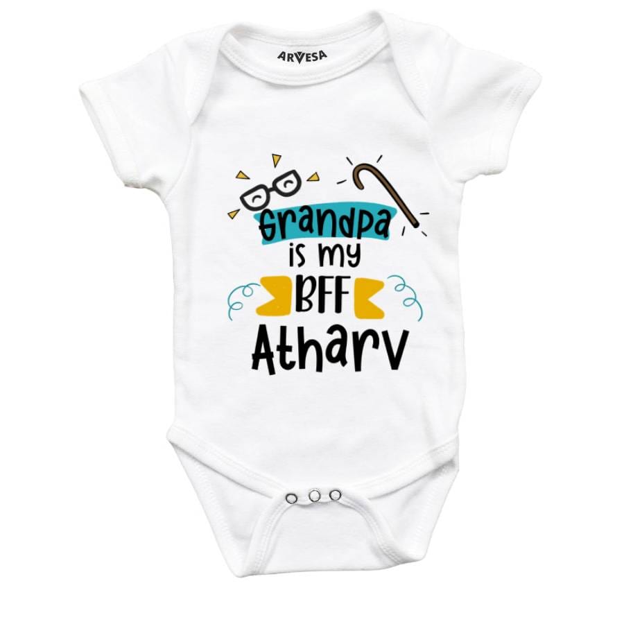 Grandpa is My BFF Theme Baby Outfit. Bodysuit Onesie / White / 0-3 Months