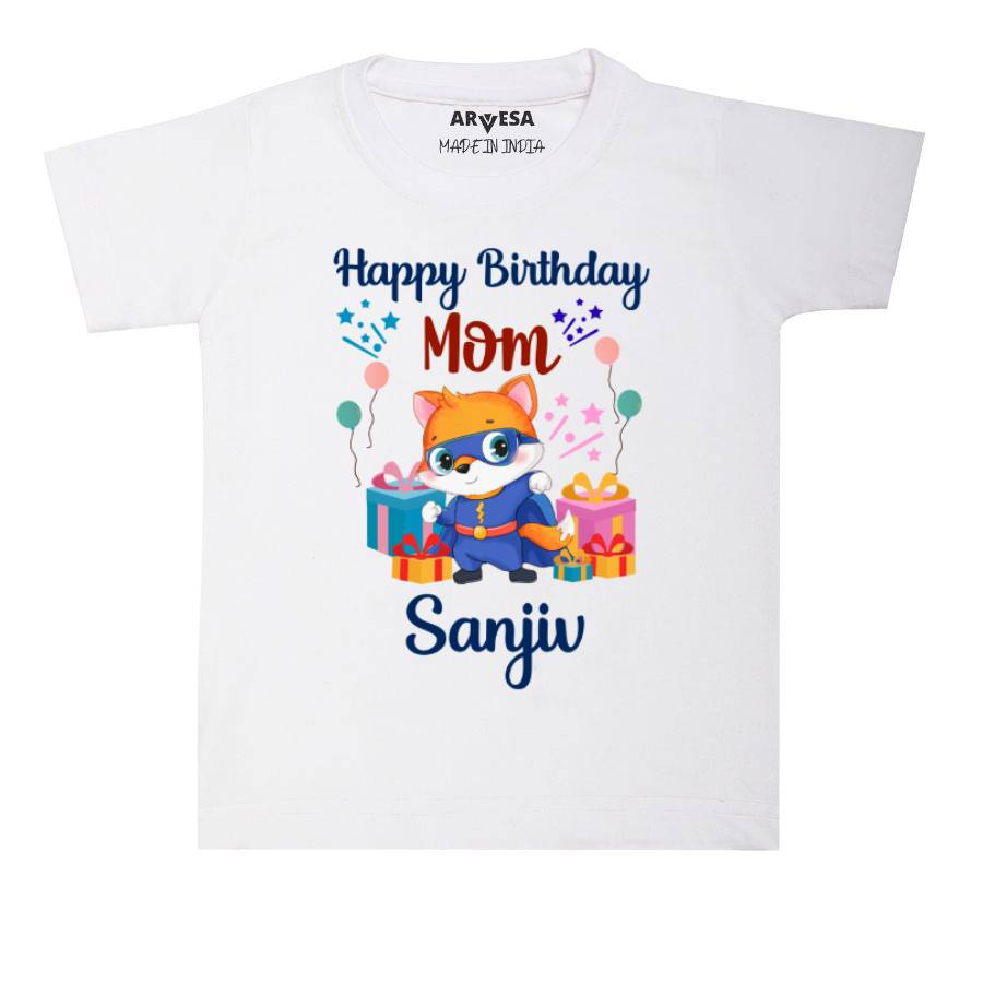 Happy Birthday Mom Baby Outfit. Bodysuit T-shirt / White / 6-12 Months